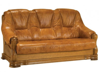 Holz Sofa 3 Sitzer Polster Designer Couchen Garnitur SL Sofa Dreisitzer Leder